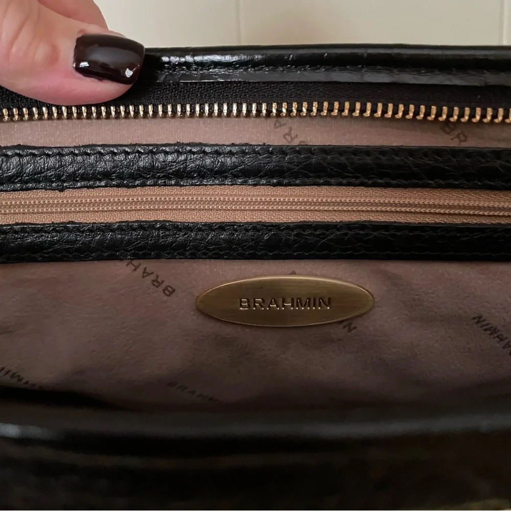 BRAHMIN BLACK MINI ASHER HEMLOCK MELBOURNE BAG - Picture 11 of 15